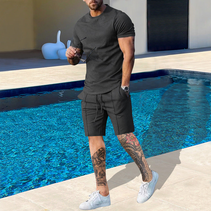 Herren Sommeroutfit Lässig Oberteil Shorts Berlin Style