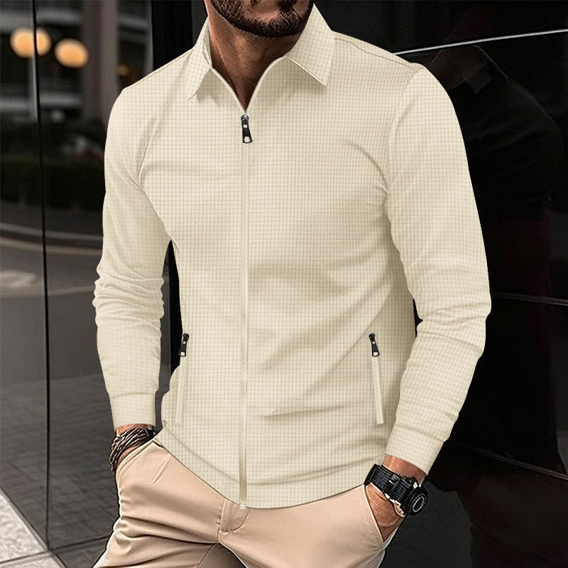 Herren Freizeitjacke Modern mit Reißverschluss und Struktur
