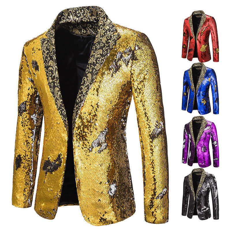 Herren Blazerjacke Glitzer Pailletten Übergröße - BerlinGlamour