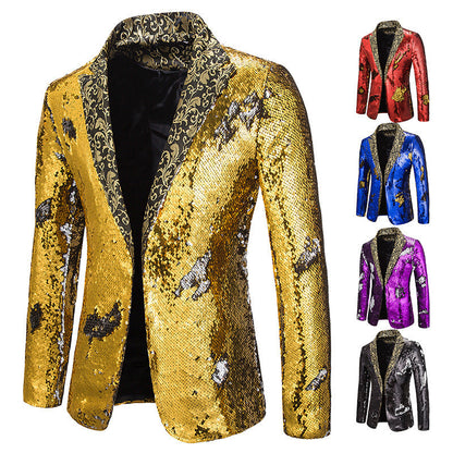 Herren Blazerjacke Glitzer Pailletten Übergröße - BerlinGlamour