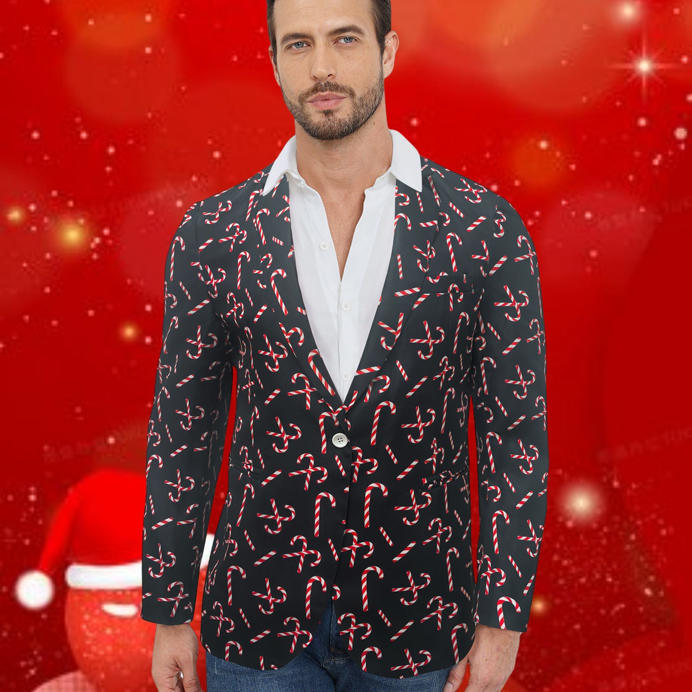 Herren Blazer Festlich mit Glanzstoff und Muster Elegant