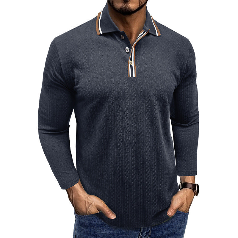 Elegantes Herren Polohemd Langarm Modern Berlin Style