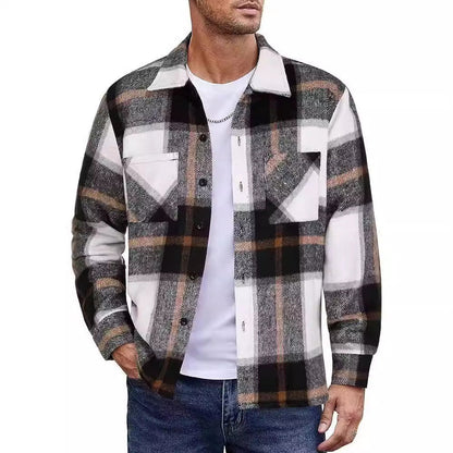 Herren Karo Hemdjacke Lässig Modern - BerlinGlamour