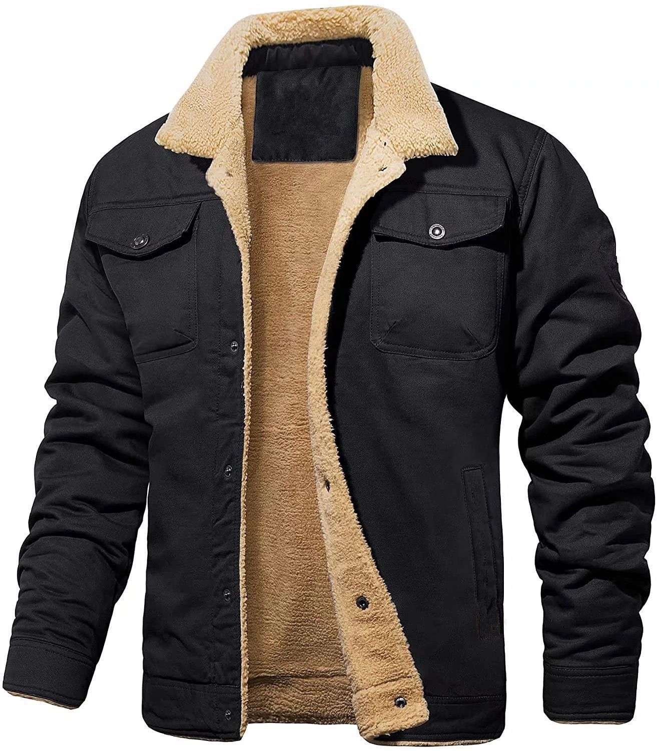 Herren Parka Jacke Warm Isoliert Umlegekragen Modern