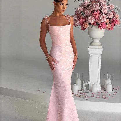 Elegantes Abendkleid Damen Langarm Floral Mit Rückenausschnitt