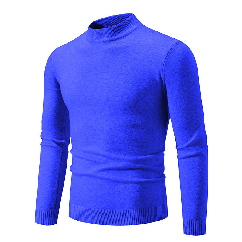 Herren Pullover Feinstrick Hochkragen Elastisch