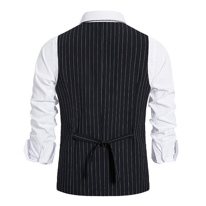 Herren Anzugweste Elegant Nadelstreifen Mit Taschen