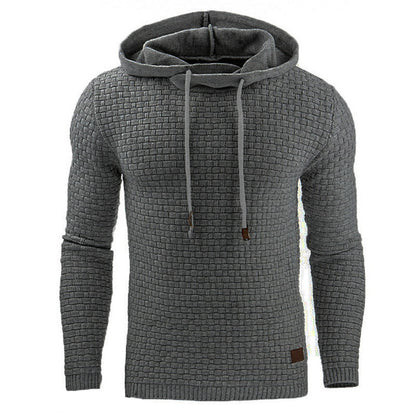 Herren Strickpullover mit Kapuze Grau Modern