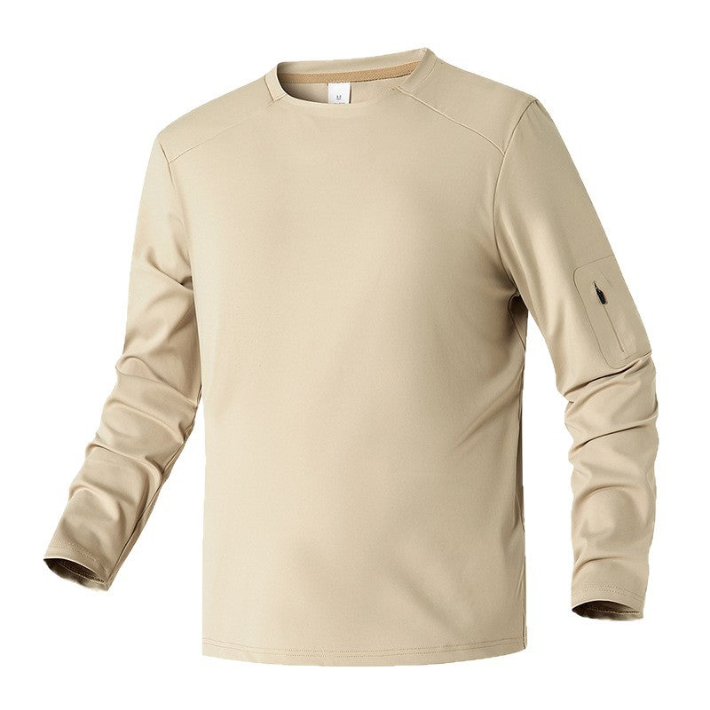 Herren Funktionsshirt Langarm mit Tasche Sportlich Praktisch
