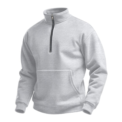 Sportlicher Herren Pullover hoher Kragen Reißverschluss