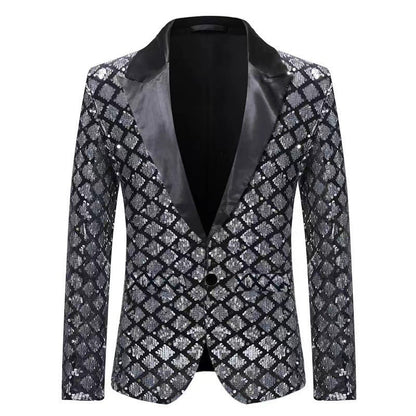 Herren Smoking Sakko Glitzernd Modern Schwarz