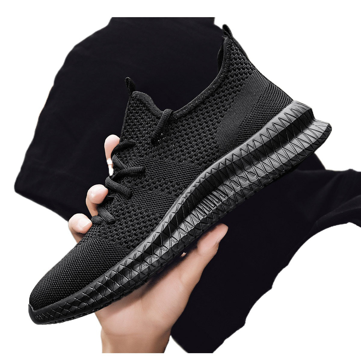Damen Laufschuhe Atmungsaktiv Flexibel Schwarz