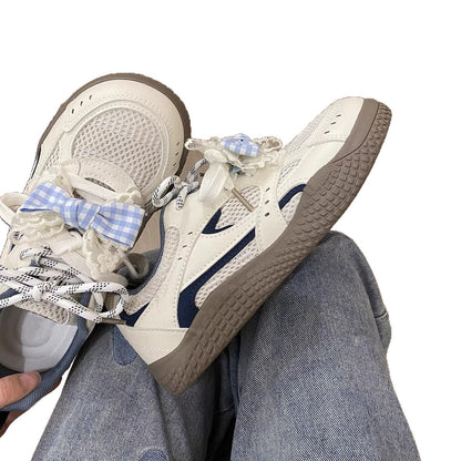 Damen Sneaker Karomuster Atmungsaktiv Sportlich