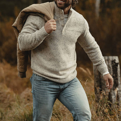 Herren Strickpullover Eleganter Stehkragen Modern