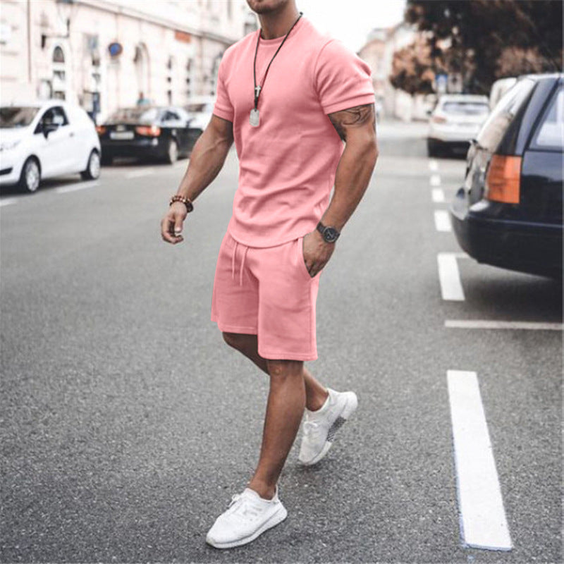 Herren Kurzarm Set Sportlich Elastisch Mit Taschen