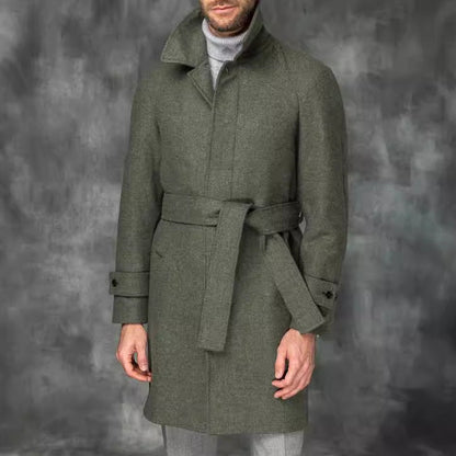 Herren Trenchcoat Eleganter Taillengürtel Moderner Mantel