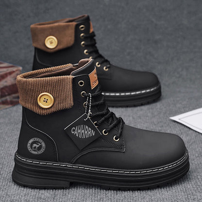 Damen Winterstiefel Knopfverschluss Gepolstert Warm