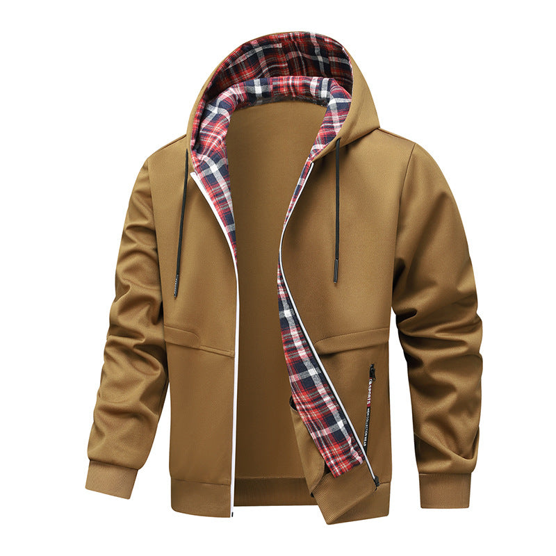 Herren Hybridjacke Sportlich Karomuster Wasserabweisend - BerlinGlamour