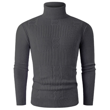 Herren Rollkragenpullover Elegant Strukturiert Modern