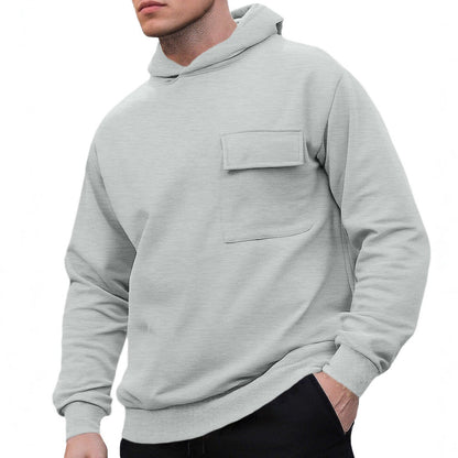 Herren Kapuzenpullover Bequem mit Brusttasche Modern