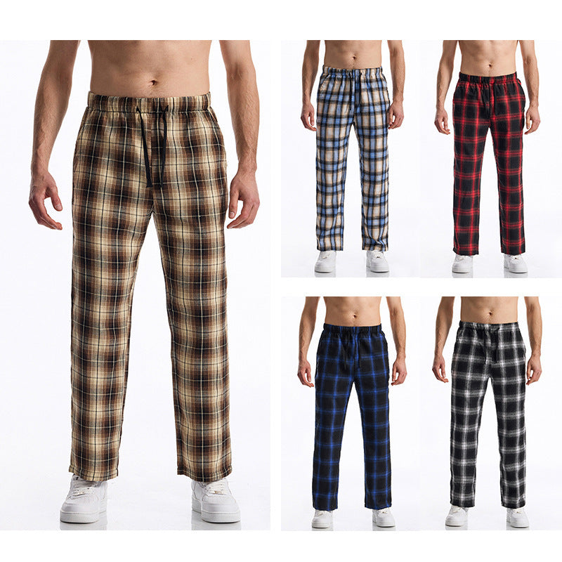 Bequeme Herrenhose Karomuster Freizeit Hose Modern