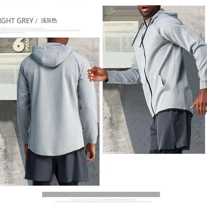 Herren Sportjacke Kapuze Taschen Funktionell Wasserdicht