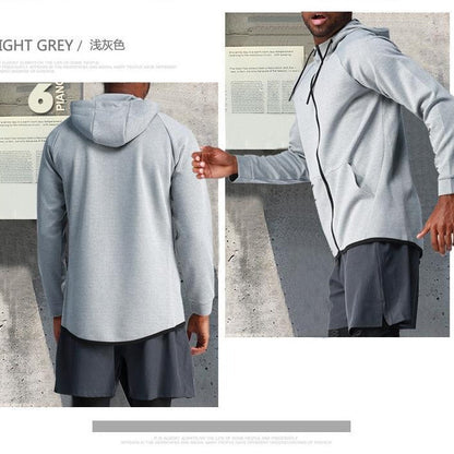 Herren Sportjacke Kapuze Taschen Funktionell Wasserdicht
