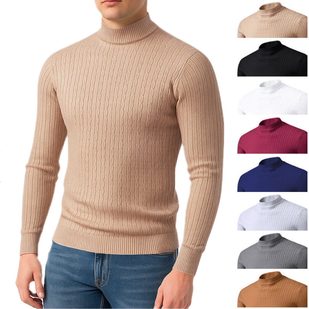 Herren Rollkragenpullover Strukturiert Bequem Warm - BerlinGlamour