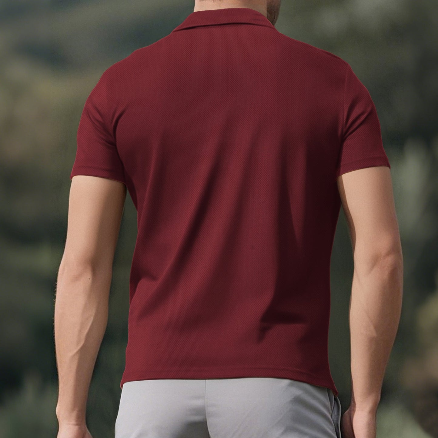 Herren Polohemd Modern mit Brusttasche und Struktur