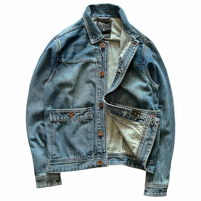 Herren Denimjacke Modern mit Taschen und Knöpfen