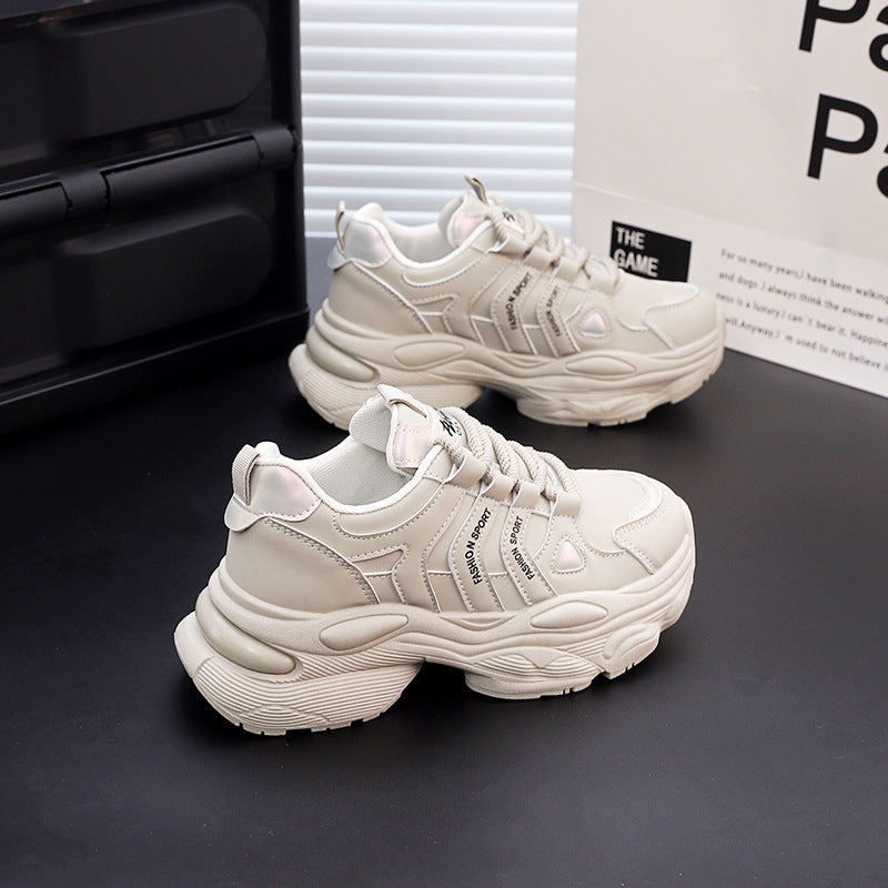 Damen Sneaker Chunky Atmungsaktiv Komfort Laufsohle