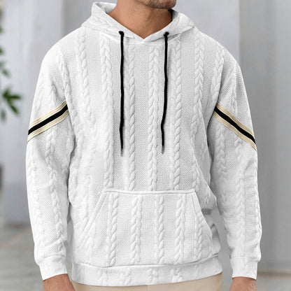 Herren Kapuzenpullover Strukturiert Kontrast Akzent Modern