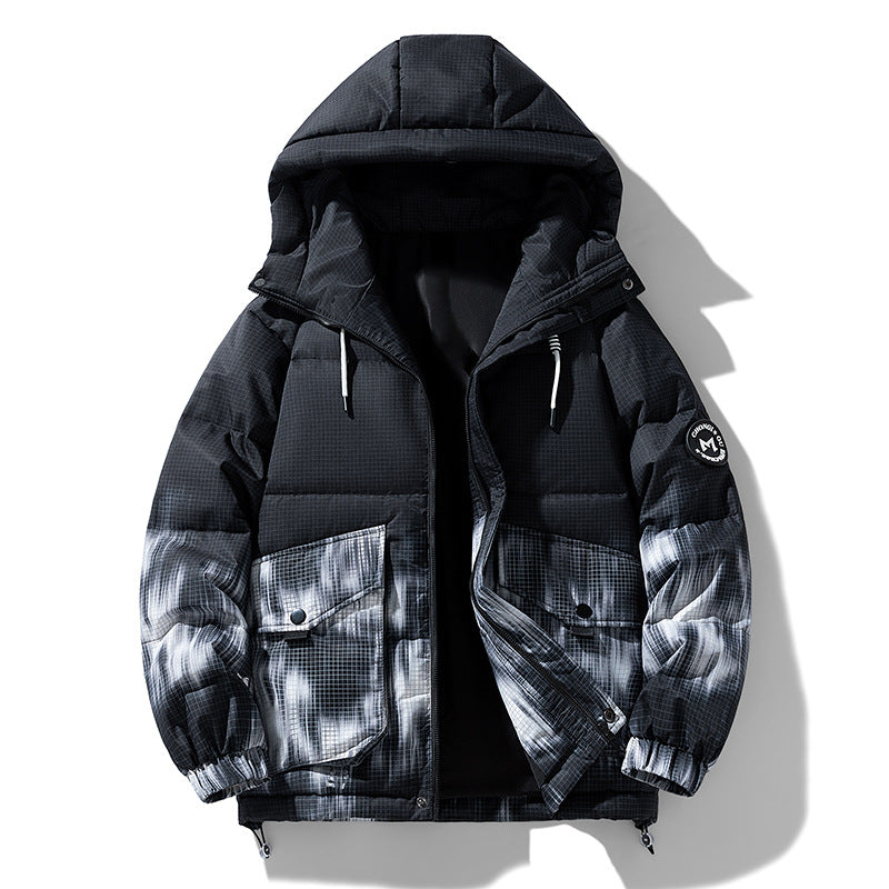 Herren Winterjacke Modisch Warm mit Kapuze und Taschen