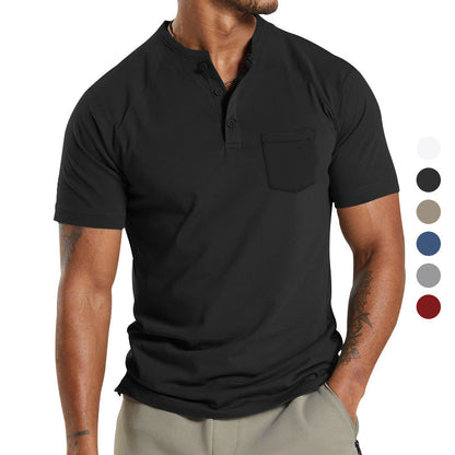 Herren T-Shirt Kurzarm mit Brusttasche Modern Sportlich