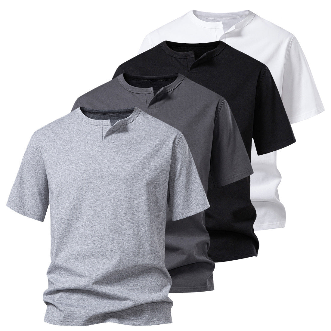 Herren T-Shirt Kurzarm Moderner Kragen Trendy