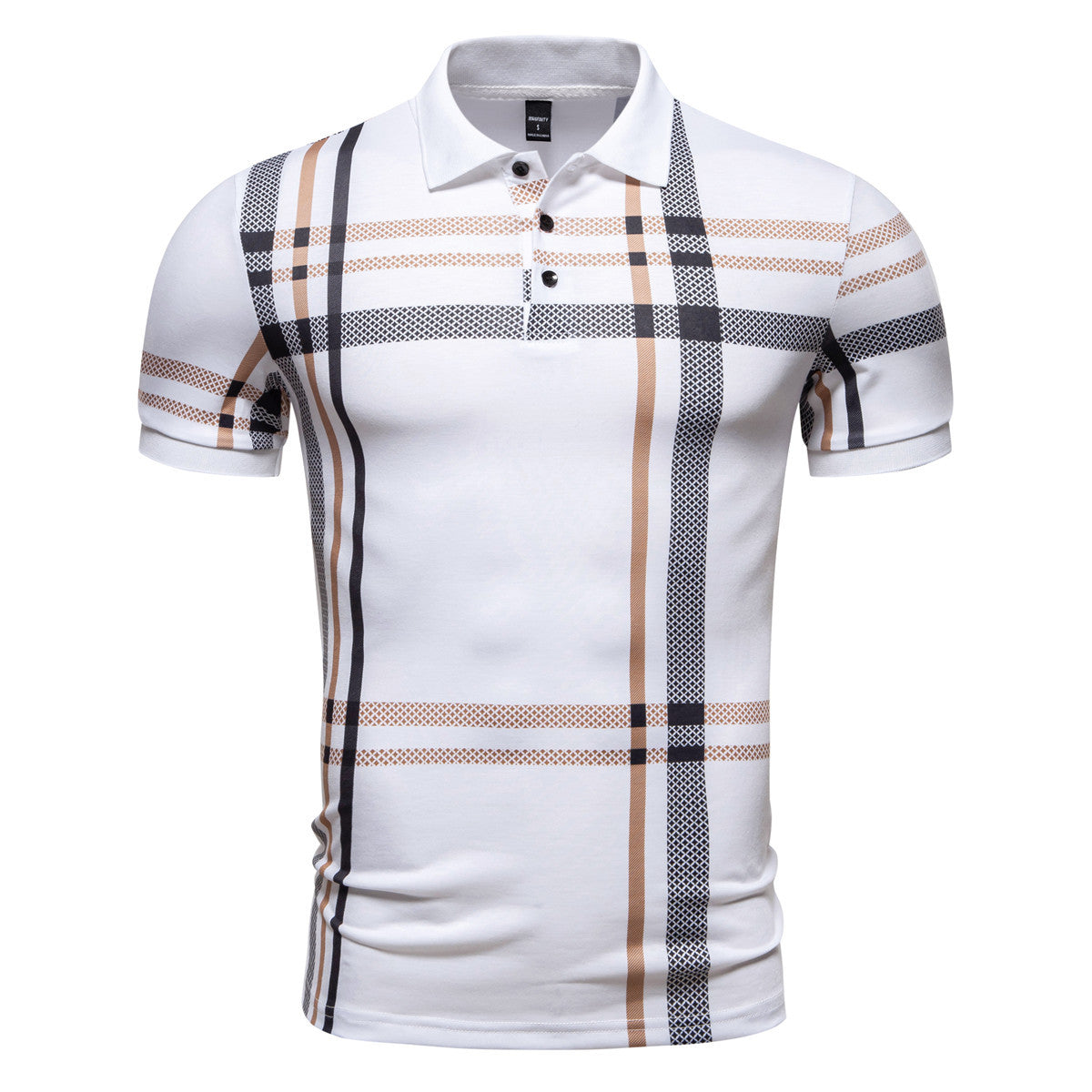 Herren Polohemd Kurzarm Karomuster Elastisch Modern
