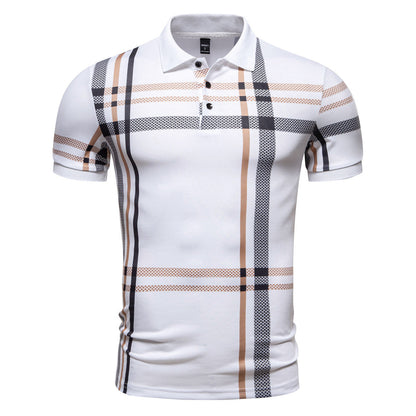 Herren Polohemd Kurzarm Karomuster Elastisch Modern