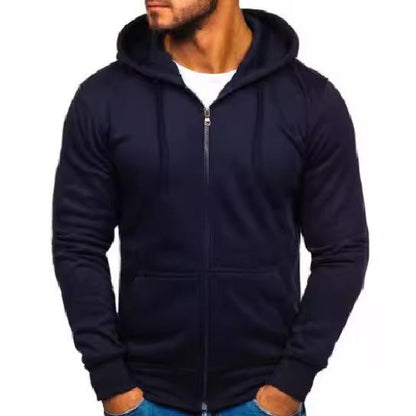 Herren Sweatjacke Durchgehend Reißverschluss Taschen Sportlich