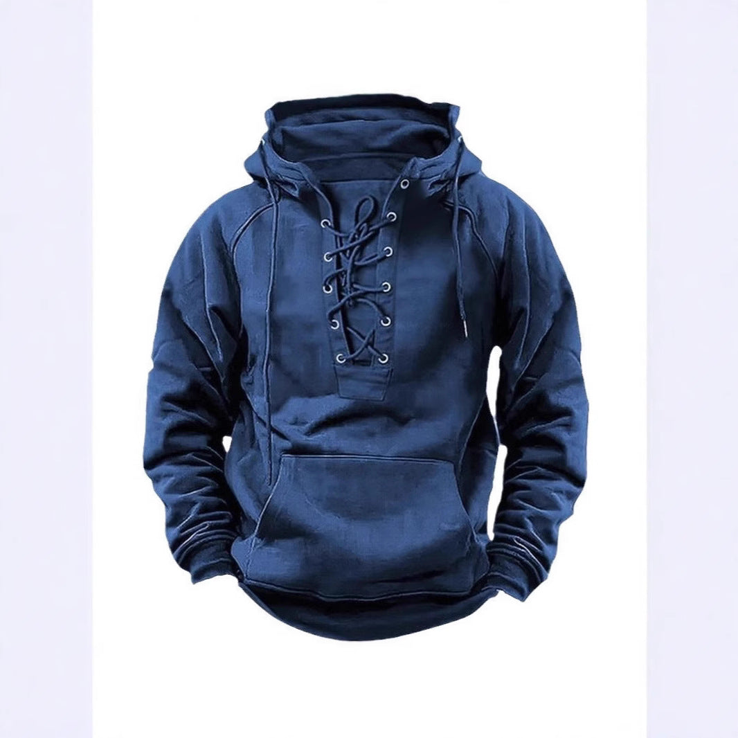 Herren Kapuzenpullover Weich Warm Schnürdesign Modern