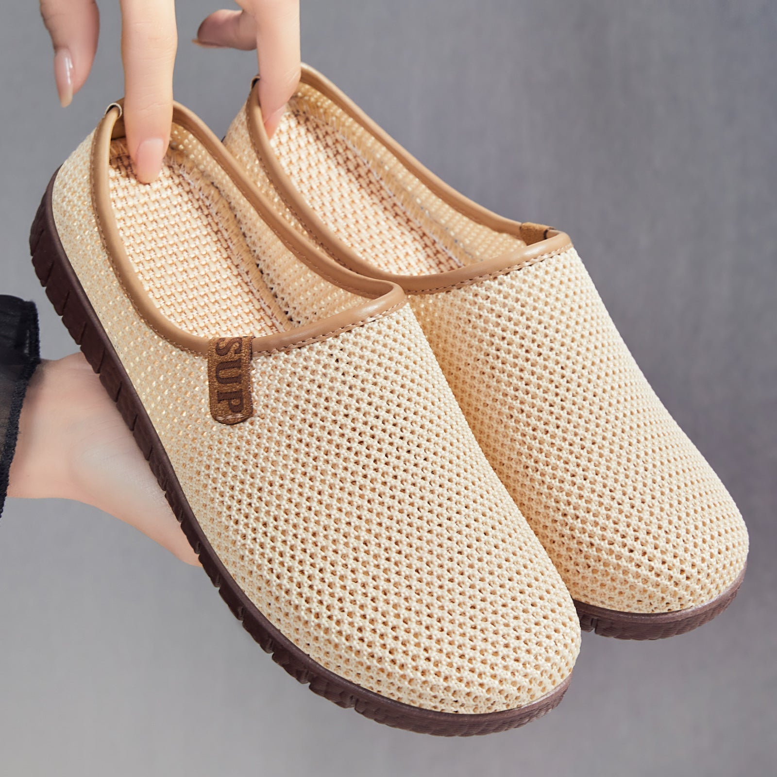 Damen Slipper Atmungsaktiv Mesh Rutschfest Bequem - BerlinGlamour