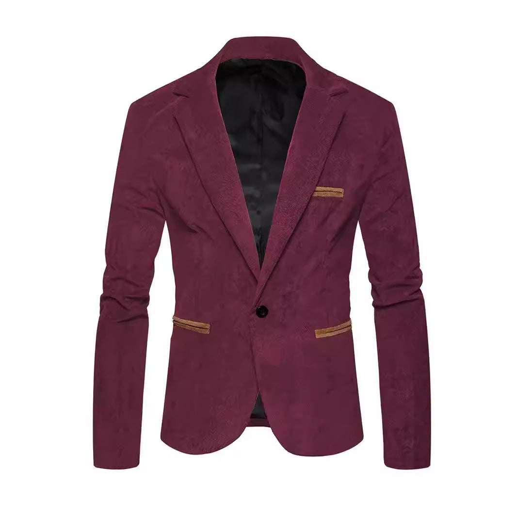 Herren Blazer Wildleder Modisch Strukturiert Schwarz - BerlinGlamour