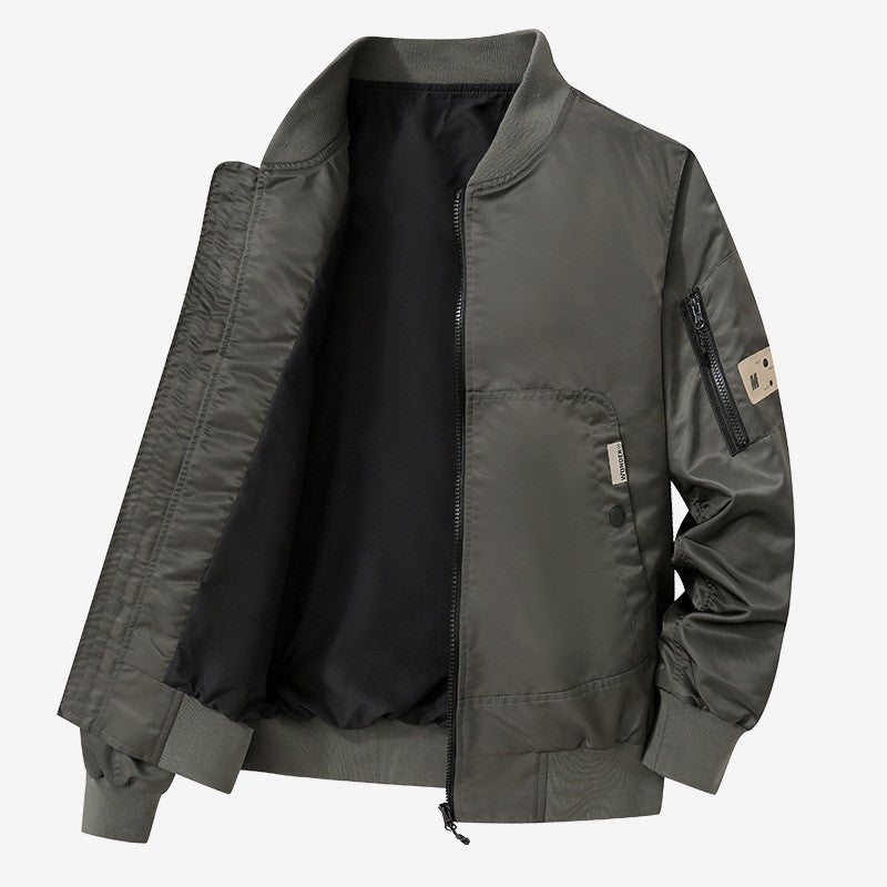 Herren Bomberjacke Modern mit Taschen Schwarz