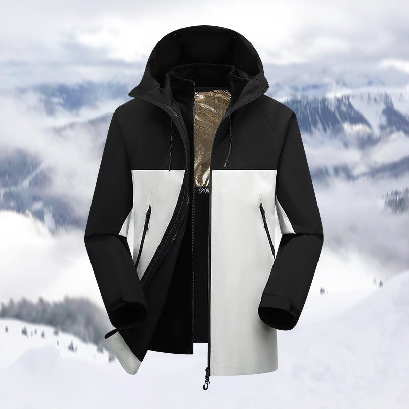 Herren Outdoor Jacke Winddicht Wasserabweisend Funktionstasche