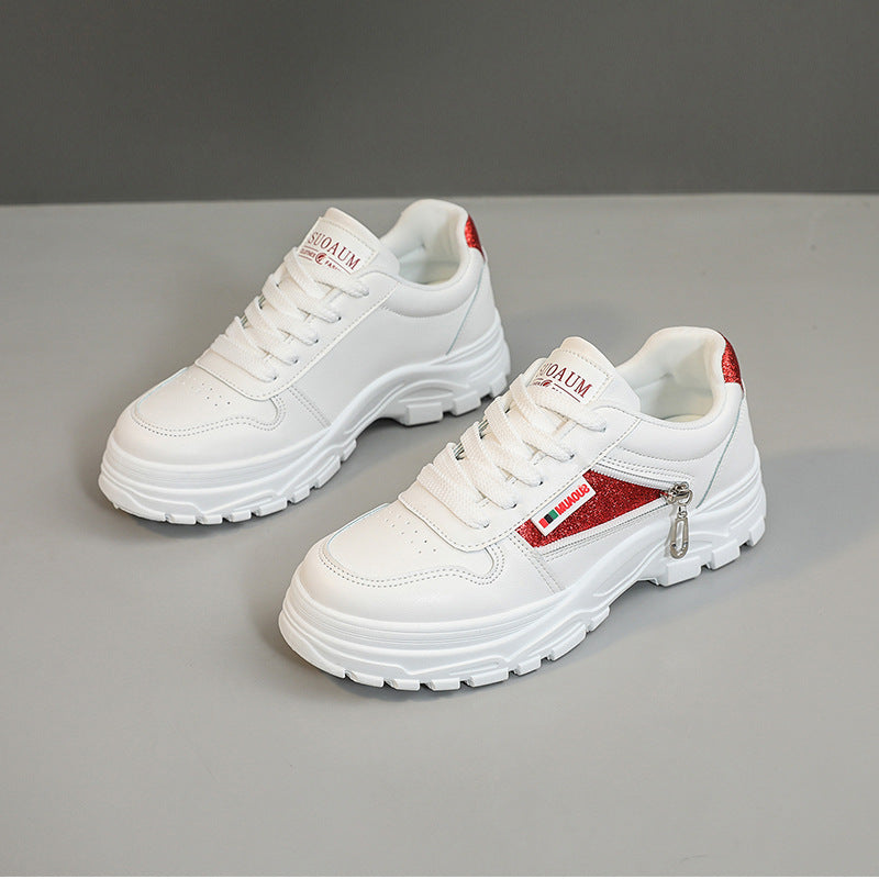 Damen Sneaker Sportlich Reißverschluss Stoßdämpfend