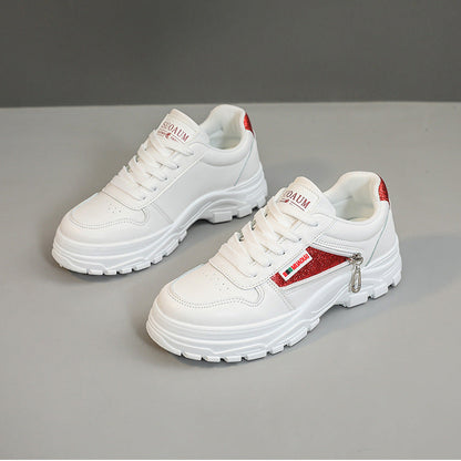 Damen Sneaker Sportlich Reißverschluss Stoßdämpfend