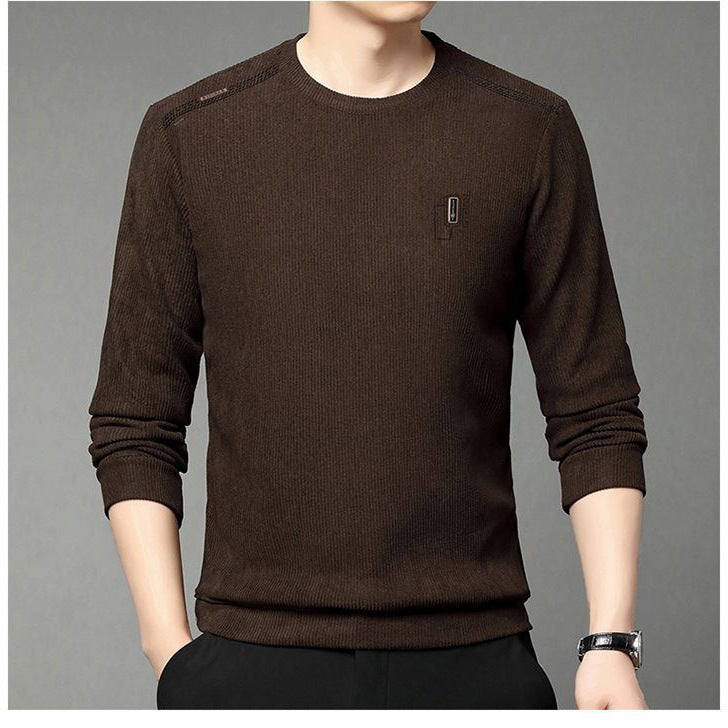 Herren Pullover Modern Rundhals mit Kontrastkragen - BerlinGlamour