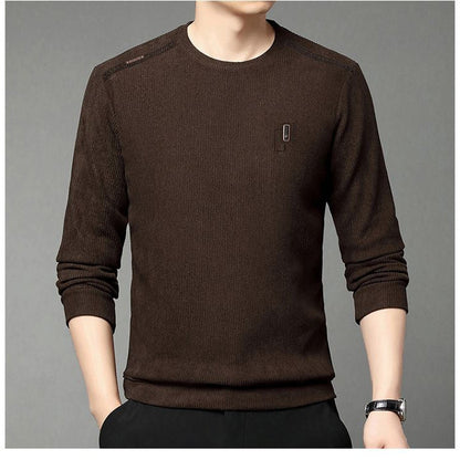 Herren Pullover Modern Rundhals mit Kontrastkragen - BerlinGlamour