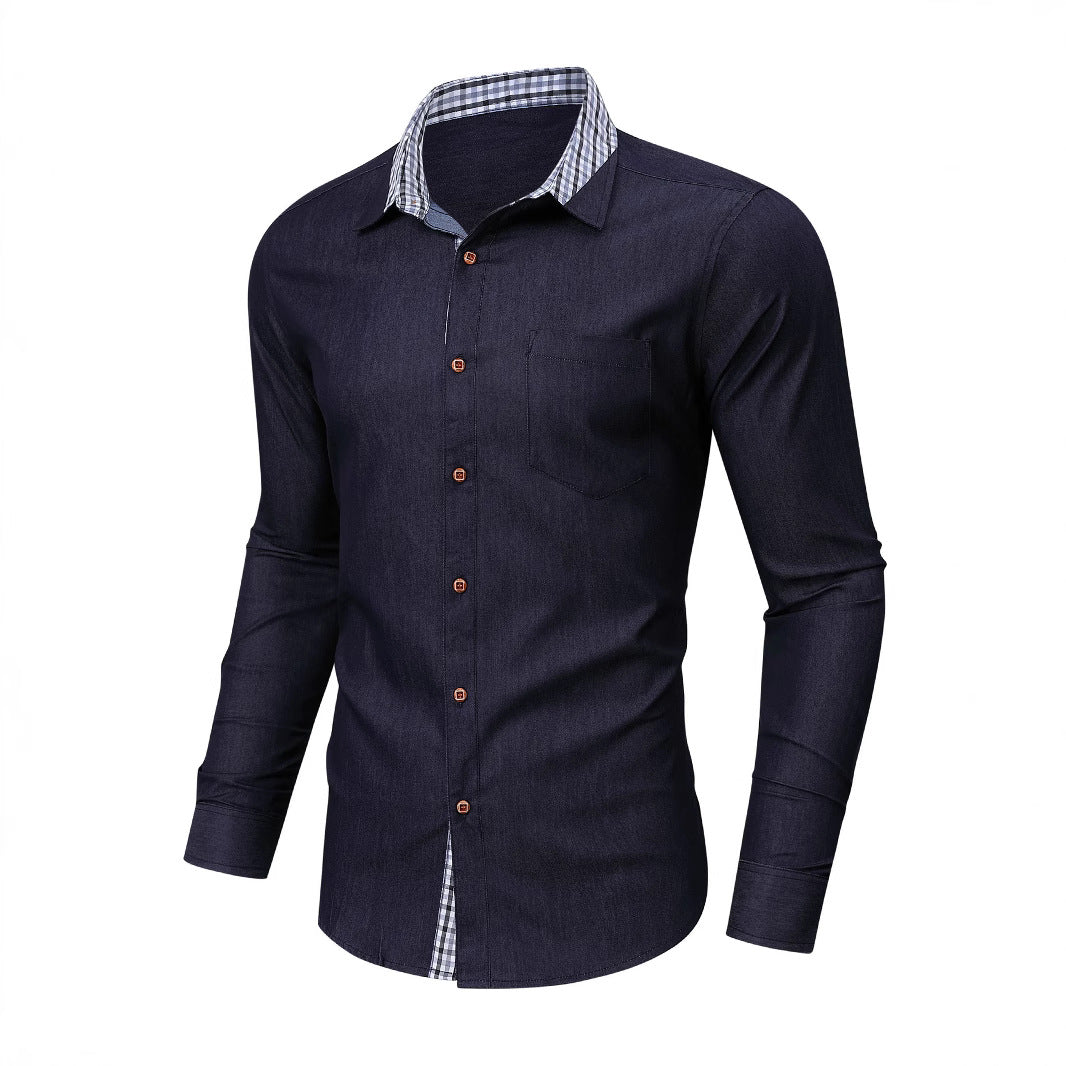 Herren Hemd Denim Kariert Modern Berlin Style