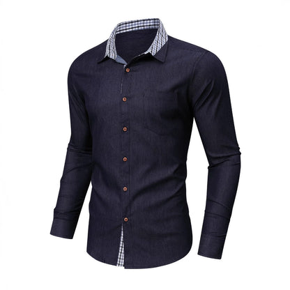Herren Hemd Denim Kariert Modern Berlin Style