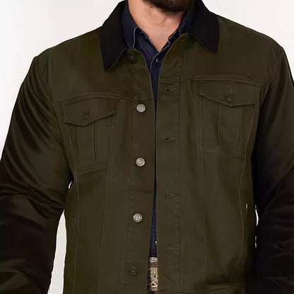 Herren Jeansjacke Klassisch Mit Taschen Modern
